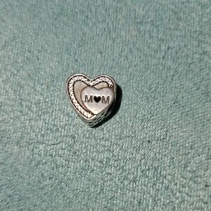 Pandora Heart-Shaped Silver 'Mom' Charm
